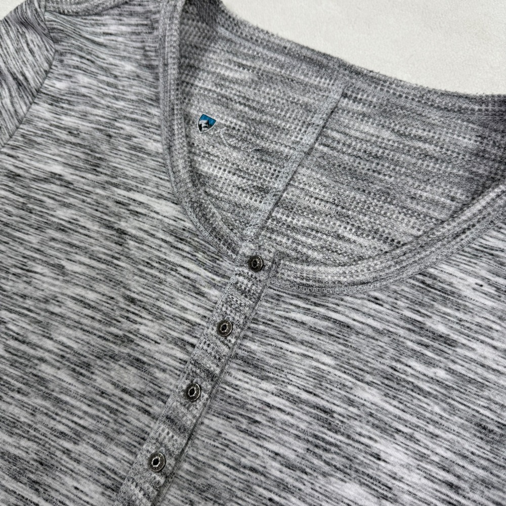 Kuhl Svenna SS Grey Space Dye Henley Short Sleeve Top 8280 Womens Small